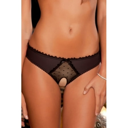- Black Crotchless Frills Panty Rene Rofe 1046 Black