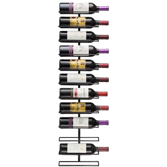 Sorbus Modern Black Wall Mount Wine Rack, 12-Bottle Holder for Home Bar or Kitchen
