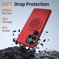 thumbnail image 4 of For Samsung Galaxy S24 FE 5G Ultra Slim Hybrid TPU+PC Protective Cover with Metal Rotation Holder , Compatible MagSafe, Military Grade Shockproof Phone Case Cover,Red, 4 of 7