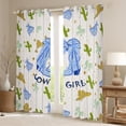 thumbnail image 2 of Castle Fairy Cowgirl Bow Boots Hats Blackout Curtains Set of 2 (52x84 Each) for Female Women,Western Cactus Window Curtains,Abstract Leopard Print Curtains and Drapes,Microfiber Bedroom Decor, 2 of 6