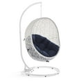 thumbnail image 2 of Modway Hide Outdoor Patio Swing Chair With Stand in White Navy, 2 of 8