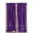 thumbnail image 4 of Lined Rod Pocket Sari Curtains 60" W x 120" L matching tieback Handcrafted Purple Indian Drapes with Lining Offering Privacy and Insulation Perfect for Living/Bedroom/Dining Room Sold in Pair, 4 of 5