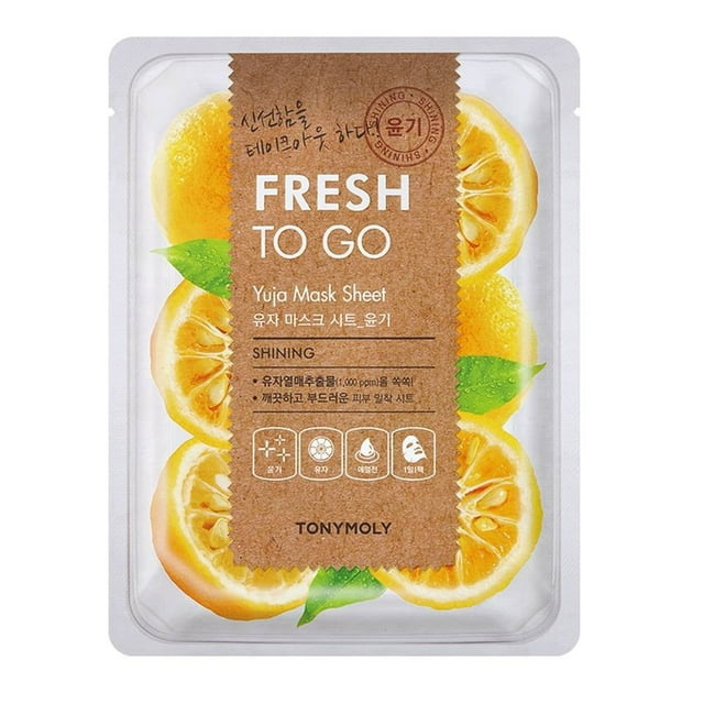 Mascarilla facial Tony Moly fresh to go yuja hidratante antimanchas y luminosidad 25 g