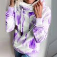 thumbnail image 4 of Fesfesfes Women Hooded Tie-Dyed Print Long Sleeve Pocket Loose Sweatshirt Hood Pullover Top Tops on, 4 of 6