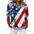 thumbnail image 2 of Vetsdori Summer T Shirts for Women American Flag Short Sleeve Pullover Red White and Blue 4th of July Independence Day Crew Neck , Graphic Red White and Blue Juniors Tops Casual, 2 of 7