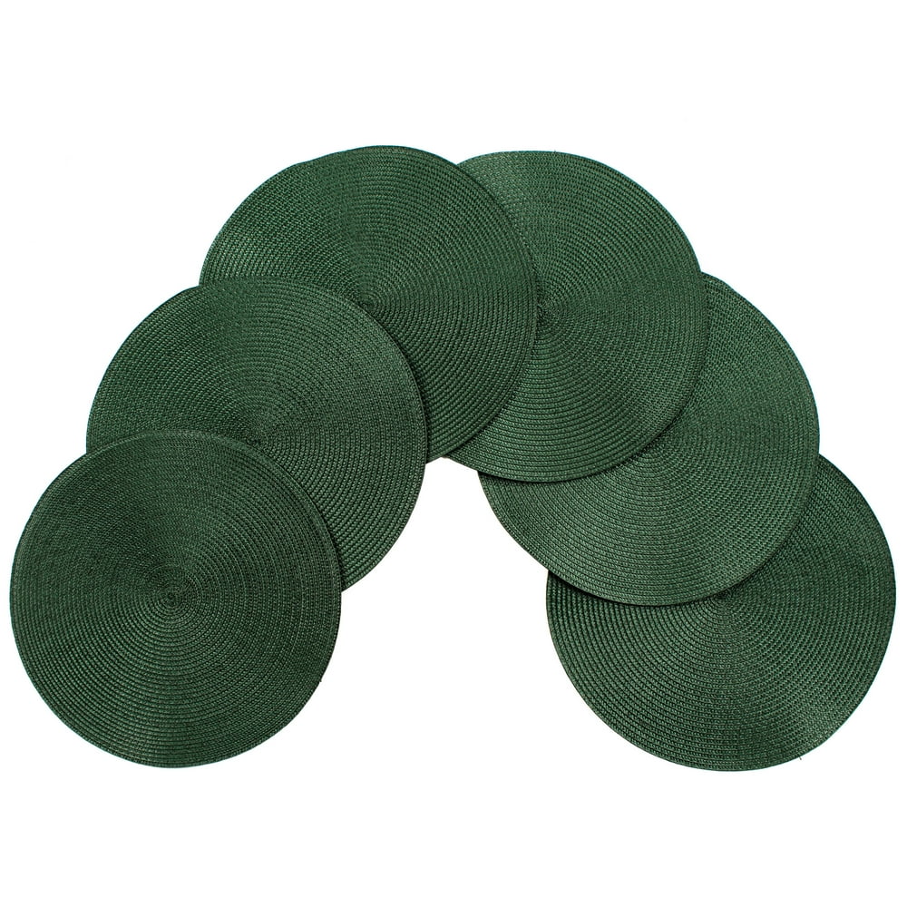 Vienna Woven Spiral Table Placemats 15 Inches Round Set of 6 NonSlip