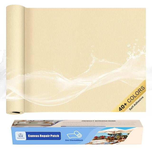 sasyxdc Ruban de Réparation en Toile pour Équipement Extérieur 4x63 Pouces Imperméable Auto-Adhésif pour Réparer les Housses de Bateau, Pare-Soleil, Canapés, Tentes, Chaises Longues, Auvents (Noir)