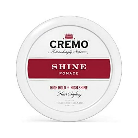Cremo Premium Barber Grade Hair Styling Shine Pomade, High Hold & Shine, 4 Oz