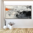 thumbnail image 5 of Black White Abstract Oil Painting 3D Abstract Painting Large Minimalist Handmade Abstract Wall Art Gray Canvas Painting Abstract Art Painting,Unstretched,Frameless,(91*182cm)36*72lnches, 5 of 5