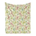 thumbnail image 1 of Anime Soft Flannel Fleece Throw Blanket, Funny Bunnies Clouds and Bones Pattern Doodle Kawaii Illustration, Cozy Plush for Indoor and Outdoor Use, 50" x 60", Pale Green Pale Pink, by Ambesonne, 1 of 6