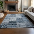 thumbnail image 6 of HomeRoots 649560 5 x 8 ft. Denim Blue & Ivory Patchwork Transitional Washable Machine Made Rectangle Area Rug with UV Protection, 6 of 6