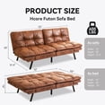 thumbnail image 4 of Convertible Futon Sofa Bed/Couch, Memory Foam Splitback Sofa,Small Euro Lounger Sofa for Compact Living Spaces,Home Office Brown My Lux Decor Round, 4 of 6