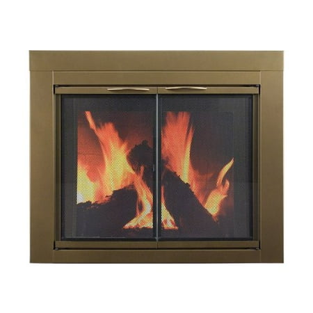 Pleasant Hearth Ashlyn Small Antique Brass Glass Fireplace Doors Pleasant Hearth Ashlyn Small Antique Brass Glass Fireplace Doors - Pleasant Hearth Ashlyn Small Antique Brass Glass Fireplace Doors