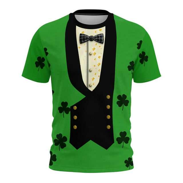 Xuyuer Women's St. Patrick's Day Printed Round Neck Solid Color Short Sleeve Casual Loose Top, Holiday Graphic Tee for Festival Celebration, Party Outfits and Irish Pride Apparel