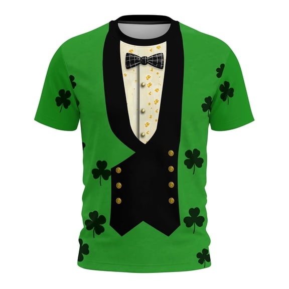 Tnhcen Women's St. Patrick's Day Short Sleeve T - Shirt, Shamrock Print Graphic Tee Relaxed Fit Mock Shirt, S - 3XL