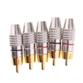 thumbnail image 3 of 5X Adaptador RCA Phono Plug Hugo convertidor de sonido y video chapado en oro sin soldadura, 3 of 5