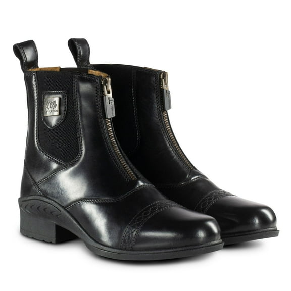 B Vertigo Womens Saturn Front-Zip Leather Paddock Boots