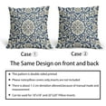 thumbnail image 6 of Light Blue Grey Gray Boho Pillow Covers 20 X Inch Bohemian Ethnic Carpet Style Vintage Flower Print Decorative Throw Pillows Outdoor Linen Cushion Case Farmhouse Decor Set of 2, 6 of 6