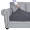 thumbnail image 5 of Stretch Couch Cushion Cover, Spandex Cushion Cover Removable Washable Sofa Slipcover Soft Furniture Protector for Pets Children-Dark gray-Large, 5 of 8