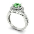 thumbnail image 2 of Clara Pucci 14K White Gold 1.31ct Green Halo Ring for Women, 2 of 8