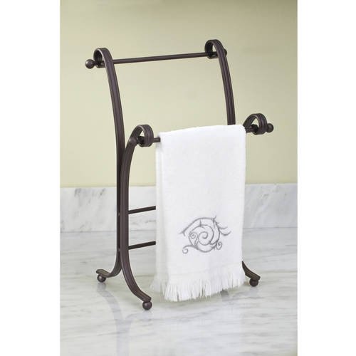 InterDesign York Lyra Metal Towel Holder Stand for Bathroom Vanities