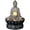 Dark Grey Buddha, variant on Tabletop Buddha Waterfall Fountain, Meditating Buddha Zen Fountain with LED Glass Orb, Relaxing Desk Water Feature for  Office Decor(21127B)