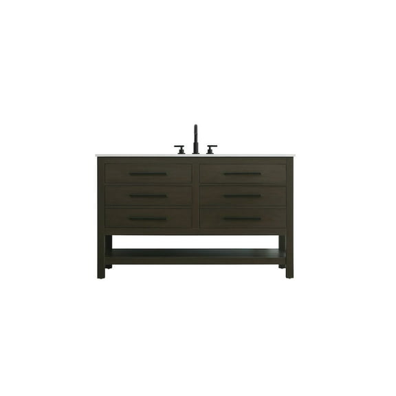 Elegant Kitchen and Bath 54 inch Single Bathroom Vanity in Mocha Brown