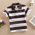 thumbnail image 2 of Baby Boy Shirt 2-15 Years Teenagers Summer Kids Children Toddler Short Sleeve Shirts Tops Stripes Fashion Cotton Clothing, 2 of 3