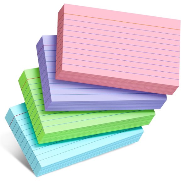 Tutuviw Colored Index Cards,200 Count 3x5in Ruled Flash Cards,Colorful Ruled Notecards Study Cards,Heavy Notecards Lined Office Supplies,Neon Flashcards Cards,Lined Index Cards For Home(50 Pack Of 4)