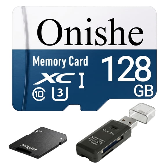 Onishe 128GB Micro SD Card Class 10 Flash Memory Card U3 4K Expansion TF Card High Speed for Camera/Gopro/Phone/Car Dashcam/Monitor/Drone/Computer/Tablet/PC