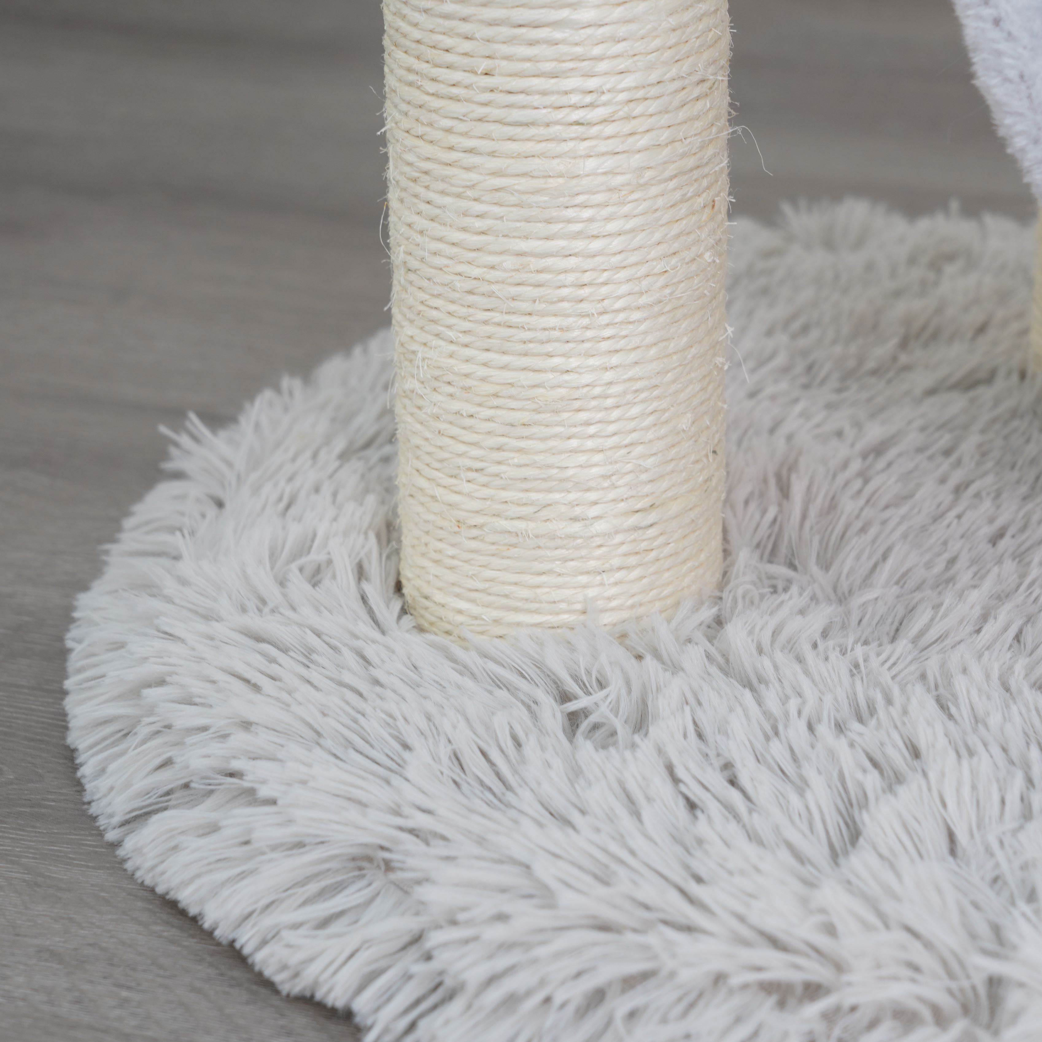 Petpals 37" Cat Tree with Cute Cat-shaped Sisal Scratching Mat with Free LED-Ball