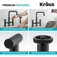 thumbnail image 6 of KRAUS Urbix Industrial Bridge Kitchen Faucet and Water Filter Faucet Combo in Matte Black, 6 of 11