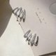 thumbnail image 3 of 2pairs Shiny Crystal Claw Earrings Cuff For Women Needle Ear Piercing Studs, 3 of 4
