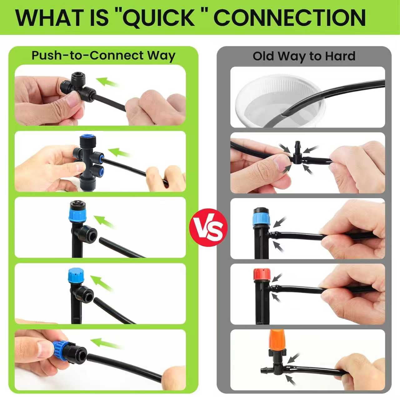 230FT Drip Irrigation System Kit, Automatic Garden Watering System for Plant 33FT 5/16" Tube + 197FT 1/4" Tube
