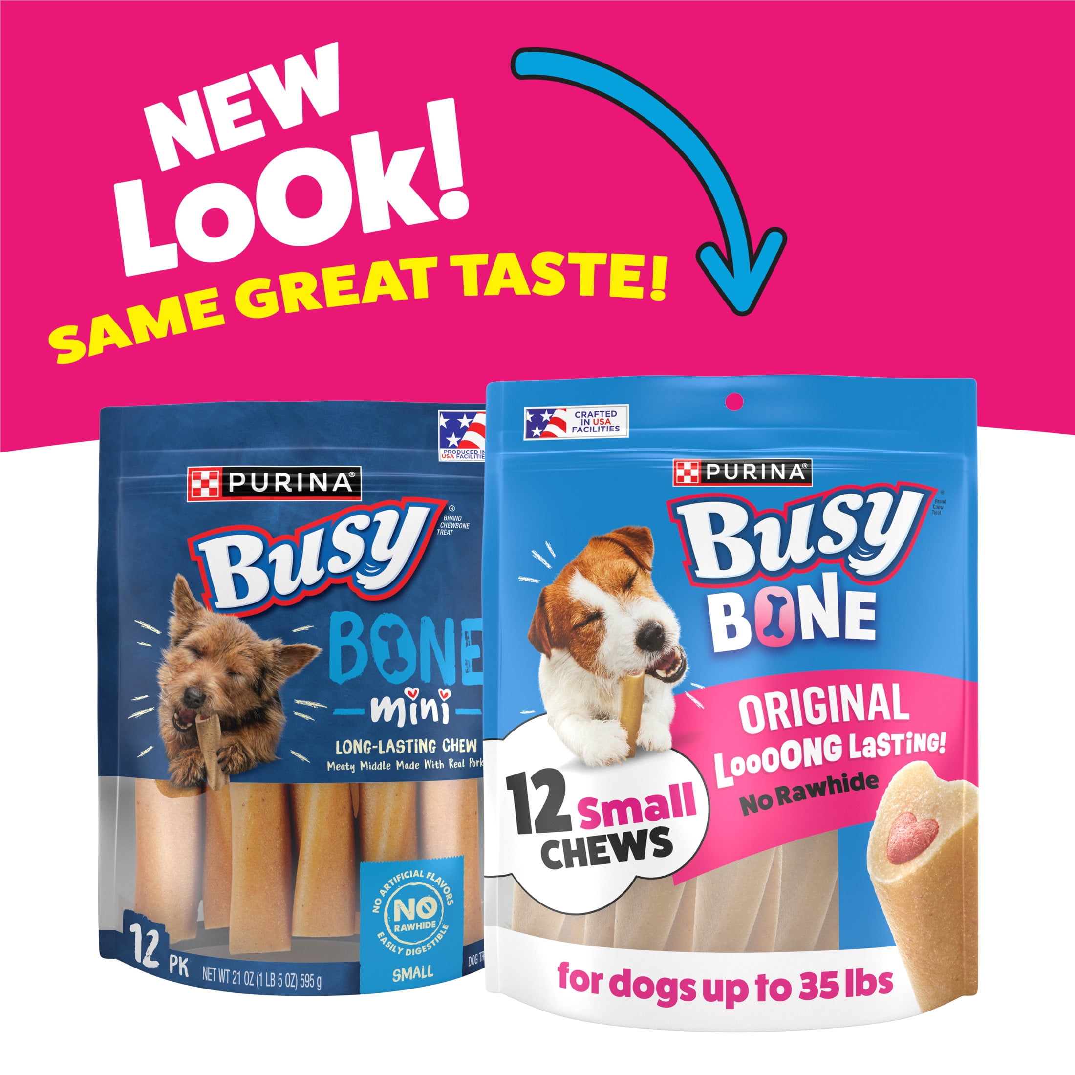 (2 pack) Purina Busy Small Breed Dog Bones, Mini, 12 ct. Pouch