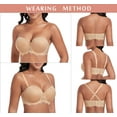 thumbnail image 5 of Exerin Women's Plus Size Strapless Full Coverage Underwire Lace Convertible Bra(38DD,Nude), 5 of 7
