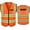 Orange, variant on SECURITY Vest for Security Guards High Visibility Reflective Work Vest with Pockets Hi Vis Safety Vest Meets ANSI/ISEA