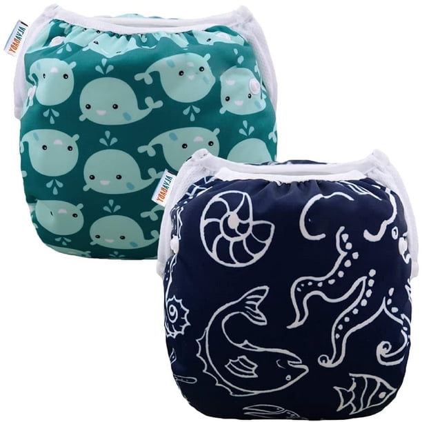 Pañales de natación ALVABABY reutilizables y lavables para bebés de 0 a 2 años