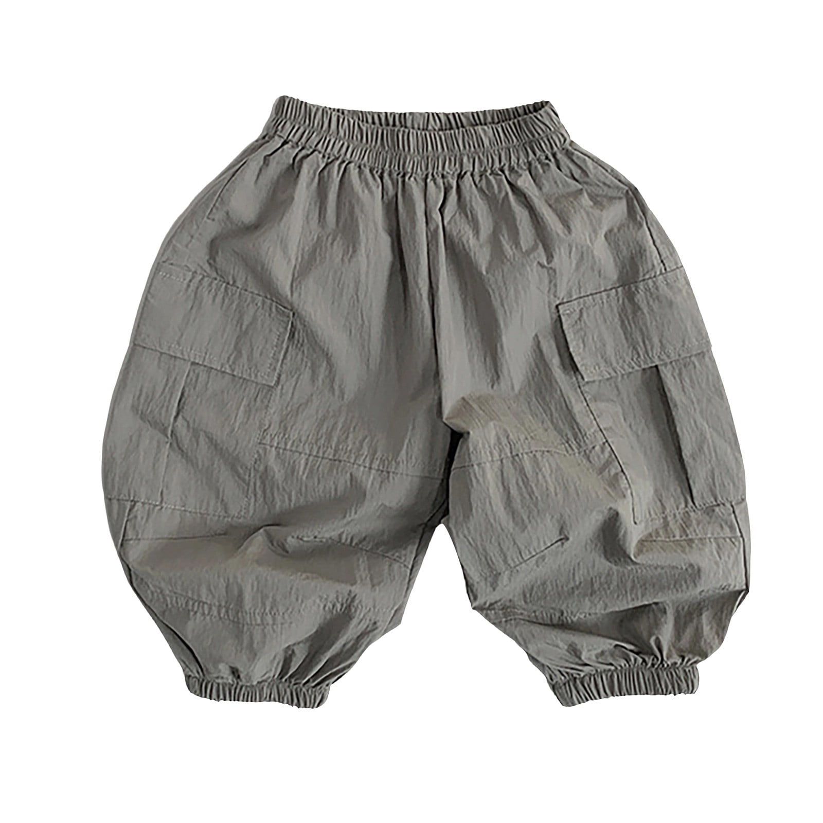 Toddler Boys Cargo Parachute Pants Baby Baggy Casual Pants Pockets Elastic Waist Summer Athletic Joggers Oversize Sweatpants
