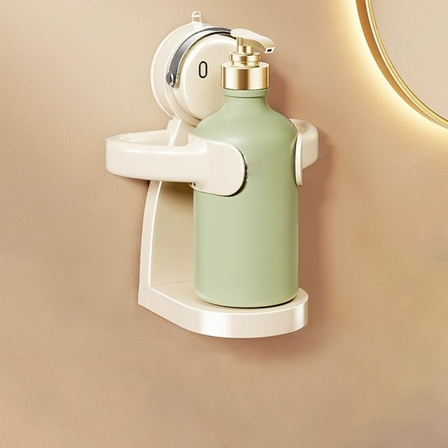No-Drill Bathroom Shelf Organizer | Adhesive Free Plastic Shower Caddy | Waterproof Suction Cup Storage Rack | Multi-Use Wall Mount | Holds Shampoo, Soap, Bath Accessories | 17x14x10cm | White