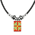 thumbnail image 1 of flores plantas mexico totems antigua civilización dibujo collar a mano colgante de cuerda de cuero Unbranded M, 1 of 3
