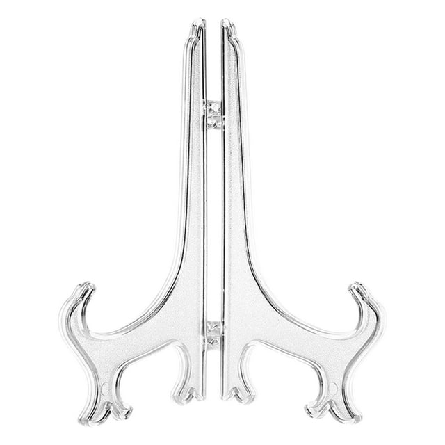 Support de Chevalet en Plastique Réglable – Présentoir Transparent pour Assiettes Décoratives, Gâteaux de Thé, Œuvres d'Art et Plateaux, Chevalet d'Art Polyvalent pour la Maison et la Vente au Détail avec Support Stable 1 Étagère