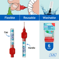 thumbnail image 5 of TePe Interdental Brush Original, Soft Dental Brush for Teeth Cleaning, Pack of 6, 0.5 mm, Extra-Small/Small Gaps, Red, Size 2, 5 of 6
