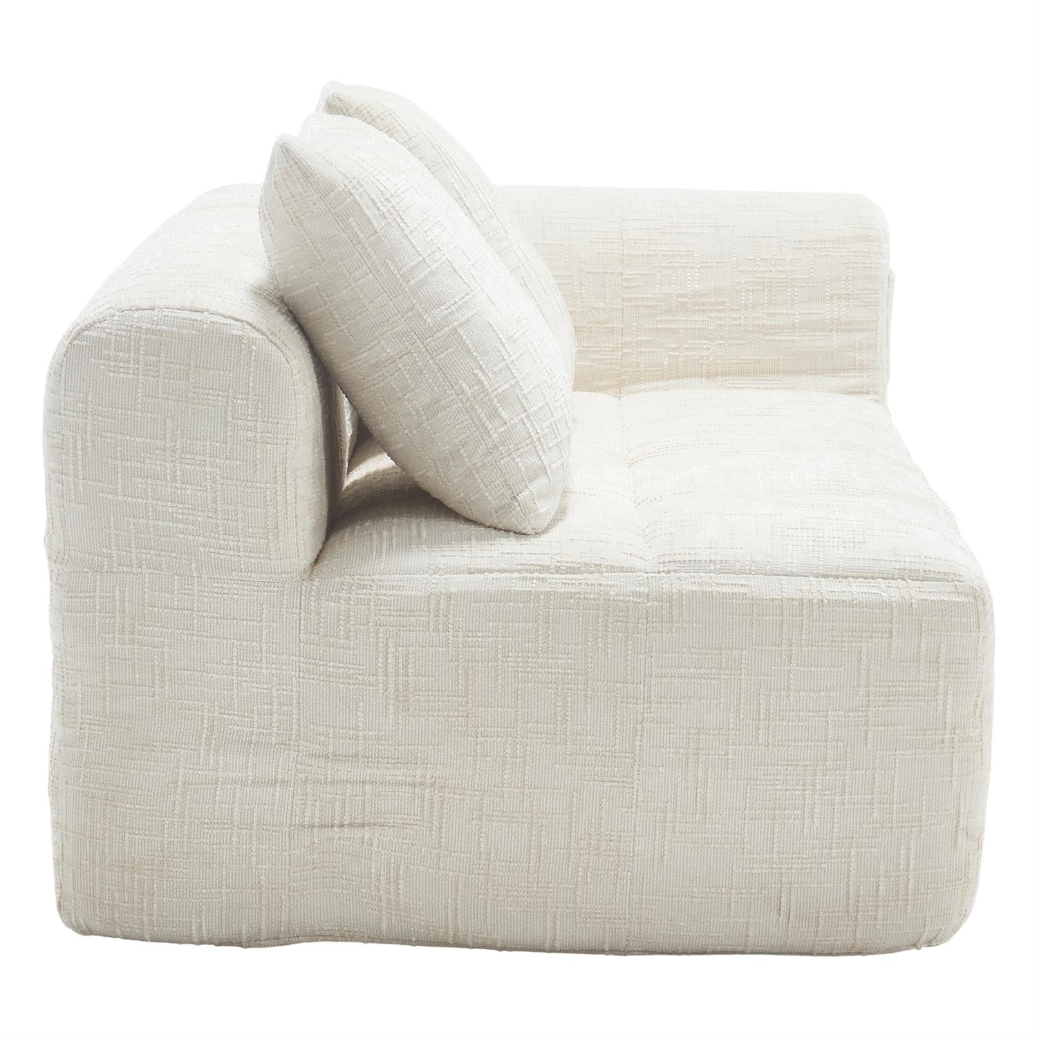 Demi Bonn 62" Plush Chenille Loveseat Sofa, Modular Sleeper for Living Room, Bedroom, Apartment Lounge, Stylish & Comfortable Couch, White