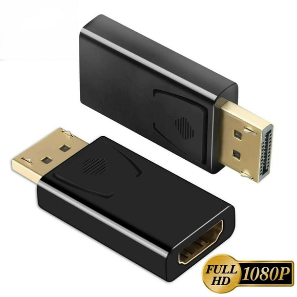 Port d'Affichage DP Mâle vers HDMI Femelle Adaptateur Plat Convertisseur de Connecteur pour Ordinateur Portable (2 PACK)