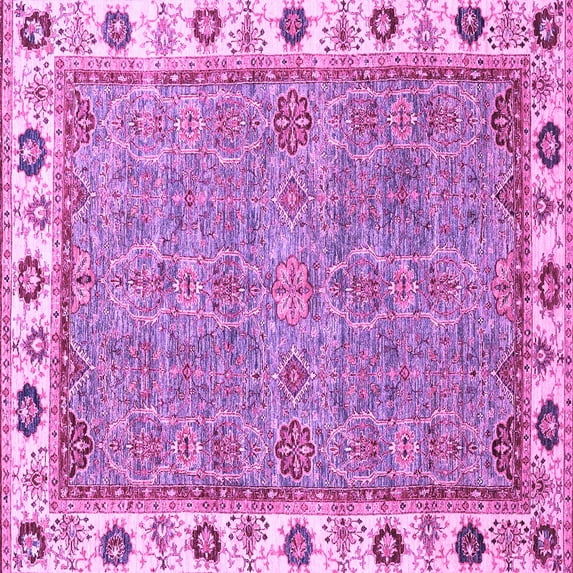 Ahgly Company Indoor Square Oriental Purple Traditional Area Rugs, 7' Square