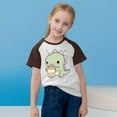 thumbnail image 7 of Girls Raglan Graphic Tees Baseball Summer Cute Short Sleeve T-Shirts Loose Fit Round Neck Casual Going Out Tops Brown， 11 Years, 7 of 7