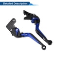 thumbnail image 5 of Long Short Brake Clutch Levers for Yamaha YZF R1 2002-2003 Adjustable Motorcycle Handlebar Brake Lever Aluminum Alloy Black Head Blue Handle 1 Set, 5 of 6