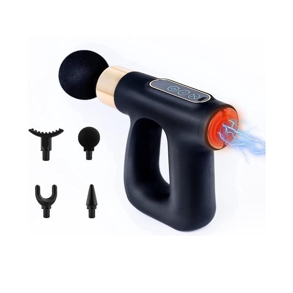 Heating Muscle Massage Gun, Deep Tissue Percussion Muscle Massager for Athletes, 12 Speed Level, LED Touch Screen with 4 Heads, Handheld Massager for Neck and Back