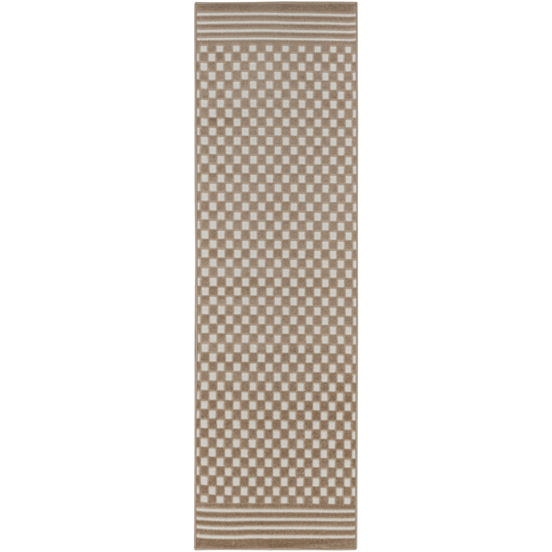 Nourison Care Free 2' x 6' Brown Modern Indoor Rug